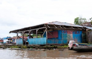 A petrol pump in the Amazon River