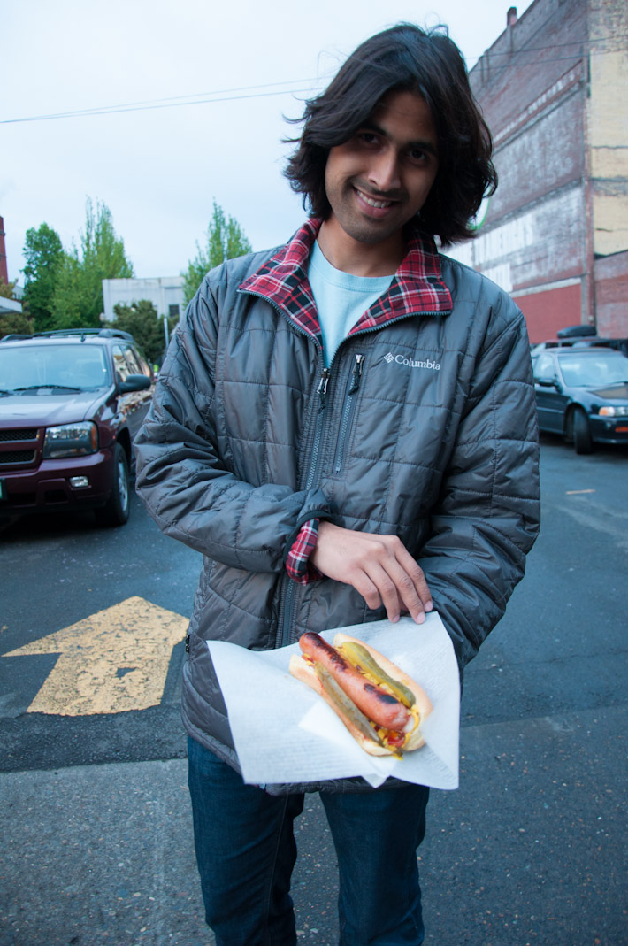 Chicago style hot dog from a food truck in Portland. Portland and Seattle were our favorite cities food wise.