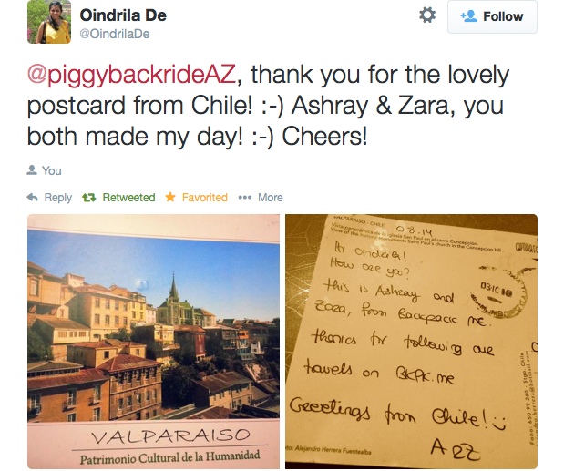Oindrila: from Chile to India