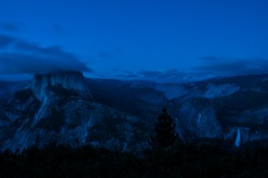 Half Dome in Yosemite at night