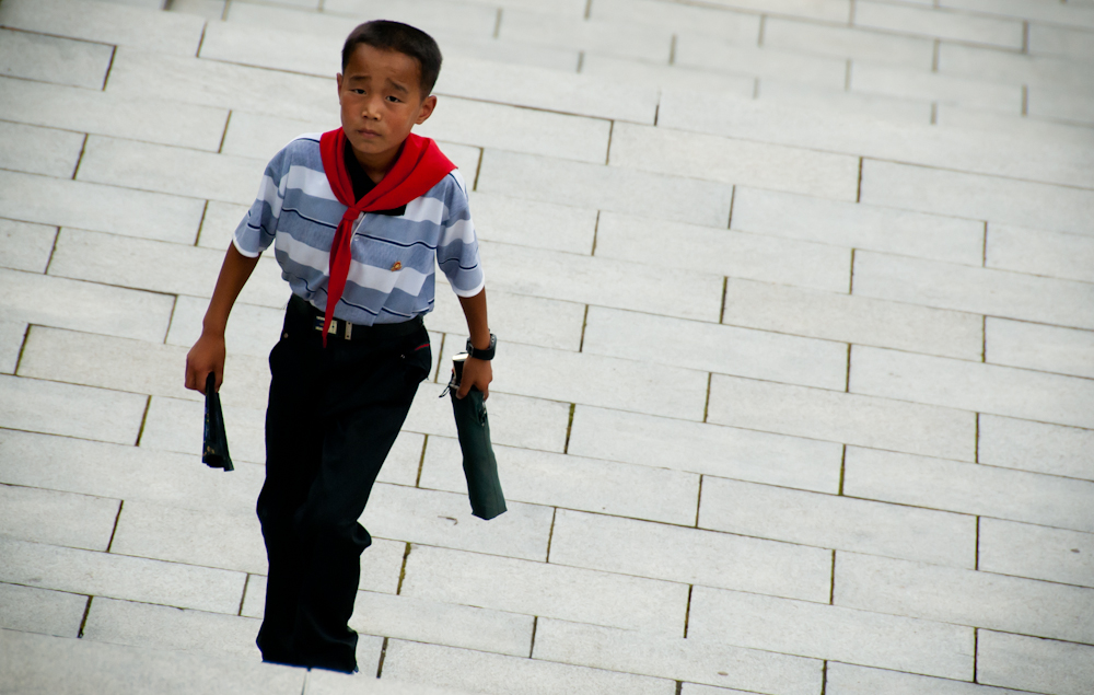 A young pioneer in Pyongyang