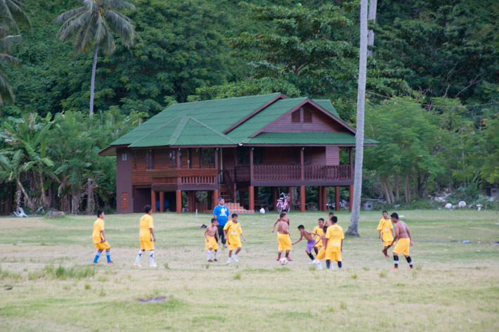 Kids from Tonsai Village playing a football match