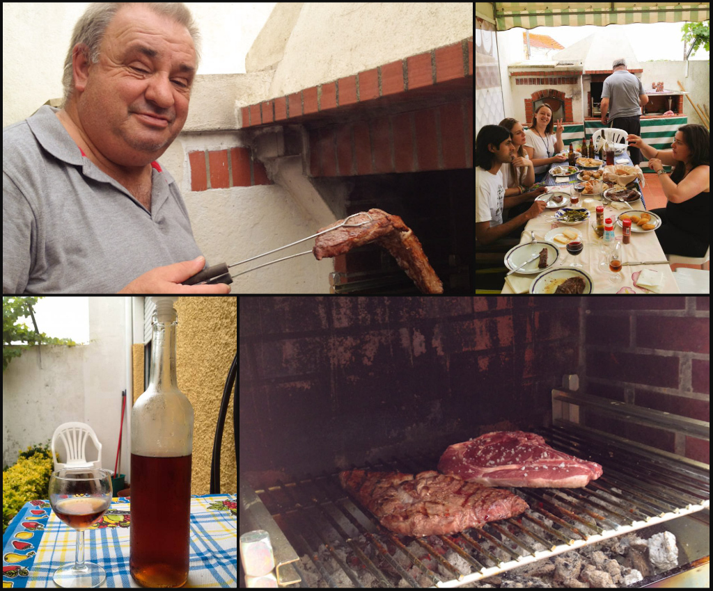 Posta Mirandesa: one of the most loved beef cuts in Portugal, prepared by Agente Faria in Lisbon's South Bank. We also got to try his home-made spirits... but as he is a traffic cop himself, we couldn't drive back home and had to take a ride with someone else!