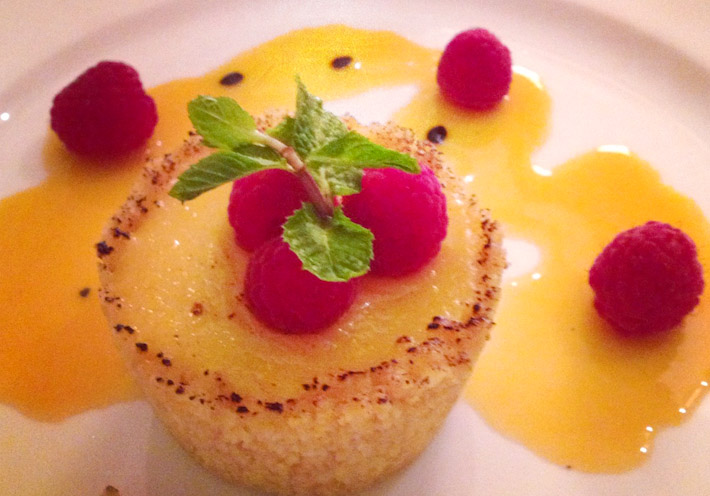 Passion fruit & raspberry tart. Midnight craving? Call room-service...
