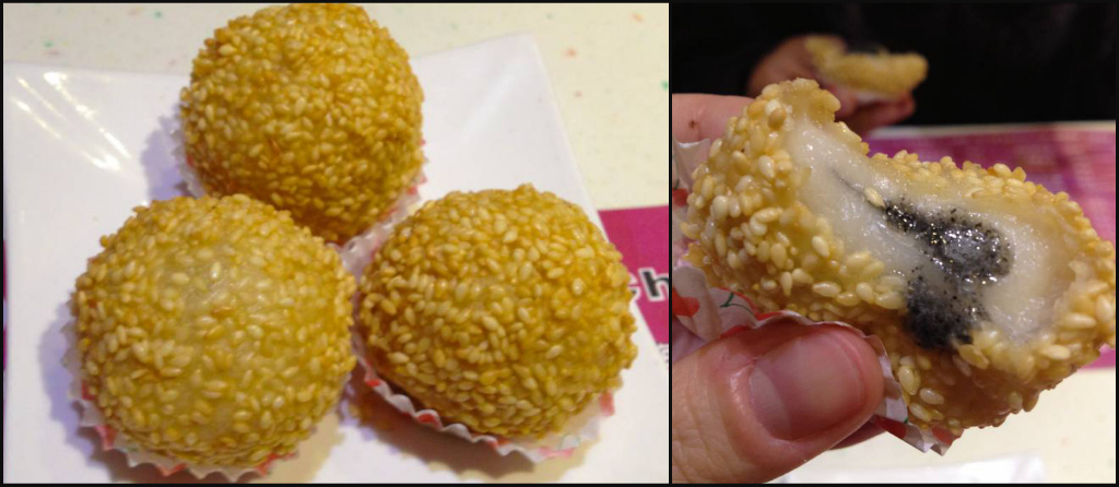 煎堆: fried sesame balls with sweet black sesame filling