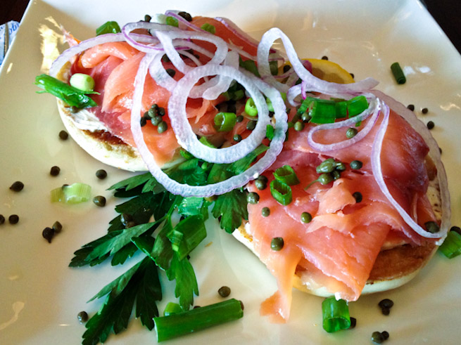 Smoked Salmon Bagel has "this is going to be a GREAT day" written all over it!
