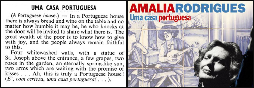 Lyrics of fado song "Uma Casa Portuguesa", aka A Portuguese Home