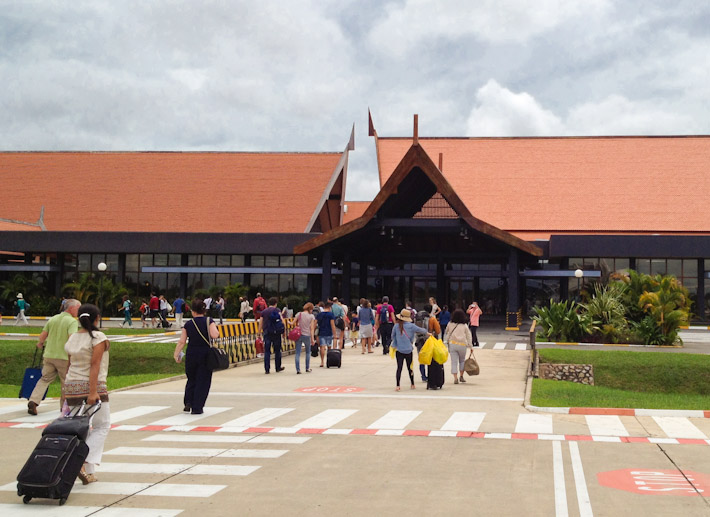 After landing at Siem Reap's airport