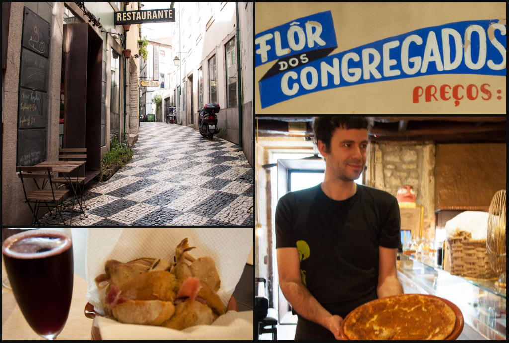 Talking about Portuguese food at Flor dos Congregados, Porto