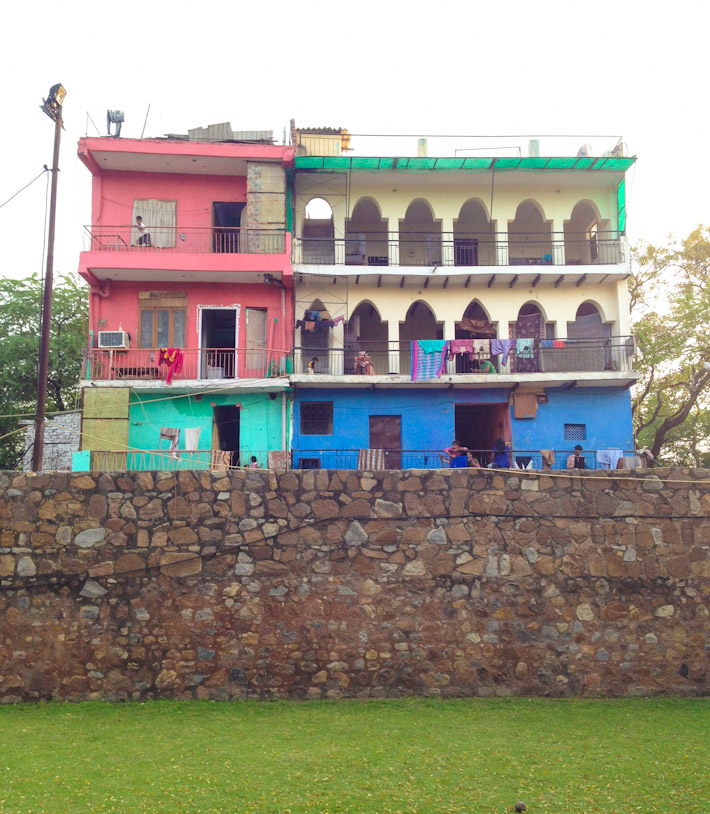 A colorful house overlooking Hauz Khas complex
