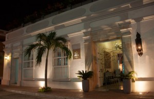 Hotel Boutique Don Pepe at night, in Santa Marta, Colombia