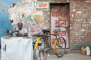 A street entrepreneur in India
