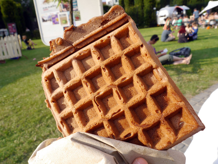 Vegan Belgian waffle at the Ghent Festival