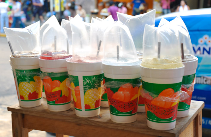 Fresh juices and Aguas Frescas (juice mixed with water) are very commonly sold in the streets of Mexico