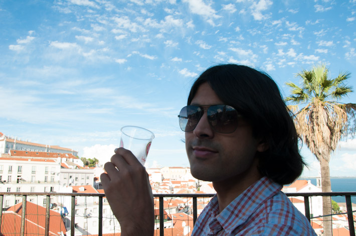 A drink with a view, in Lisbon