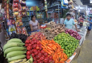 Peruvian store at La Vega market, Santiago Chile
