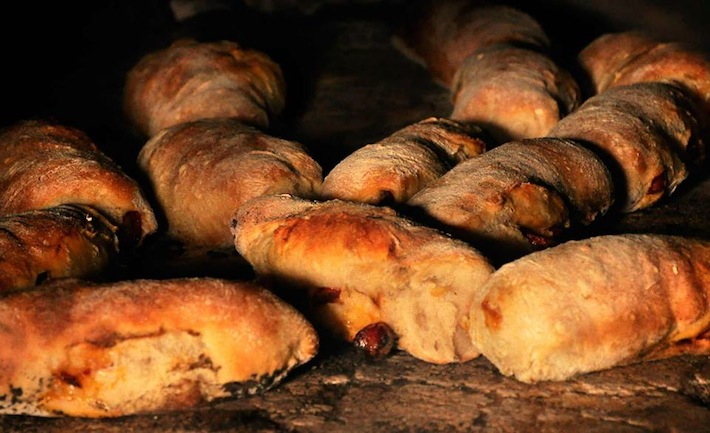 Pao com Chourico at A Merendeira - baked the traditional way, inside a stone oven