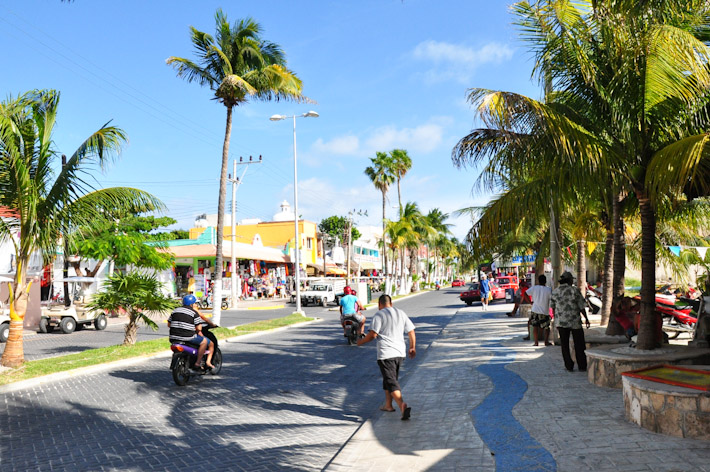 You can find juice stands and some street food vendors in the main streets of Isla Mujeres