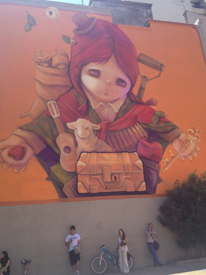 Andean inspired mural in Santiago de Chile
