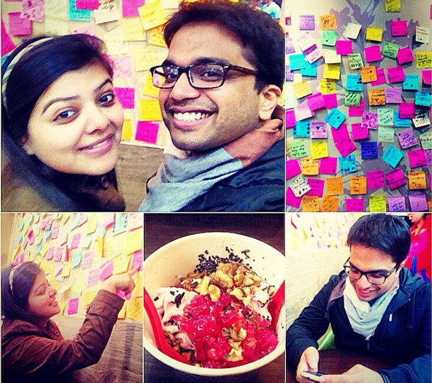 Ayush and Sheena out for froyo in India