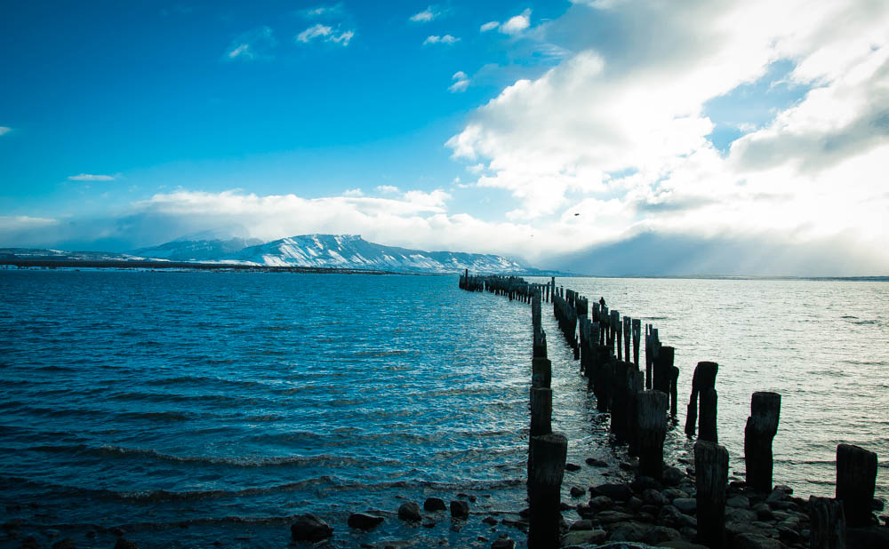 Fjord as seen from Puerto Natales