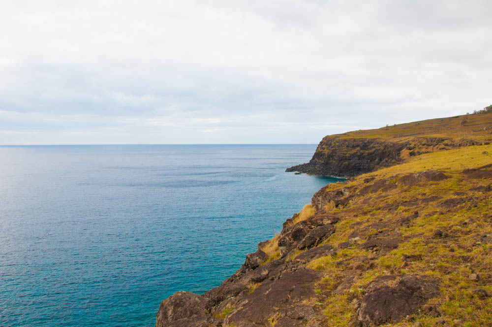 The rugged coast of Easter Island