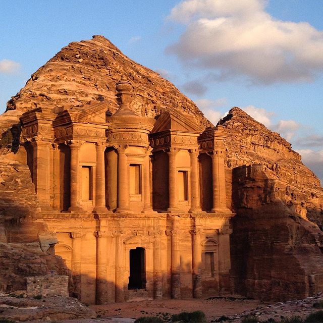 In Jordan: Petra's Monastery during golden hour