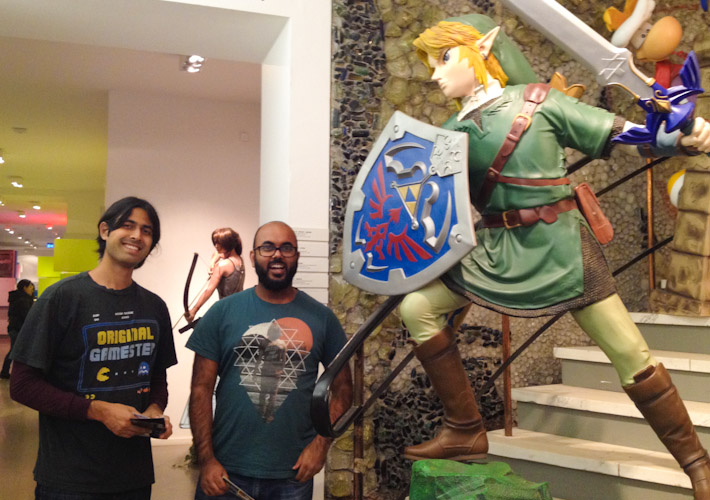 Ashray, Dushi and Link (not Zelda!) at the Computerspielemuseum