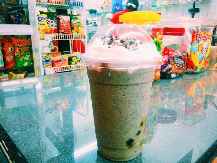 Fruit smoothies are a common street snack in the Philippines