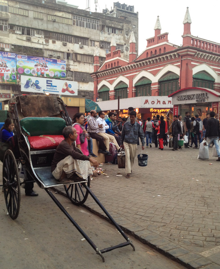 Rickshaw walla waiting for business near New Market, Calcutta