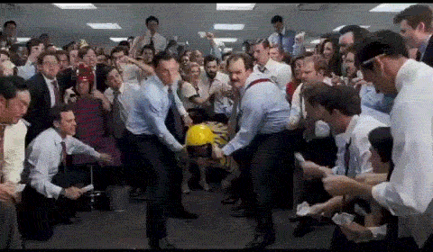 A regular day at the office, according to The Wolf of Wall Street