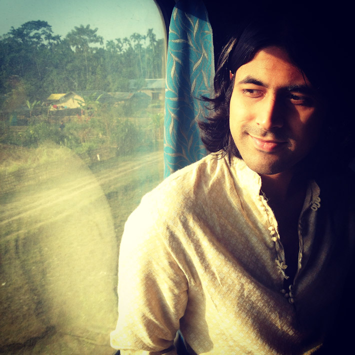 Traveling by train in Assam, India