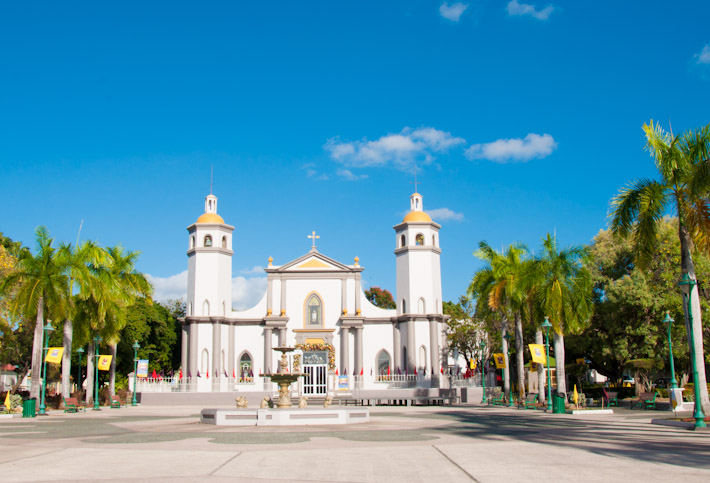 Church at the central square of Juana Diaz
