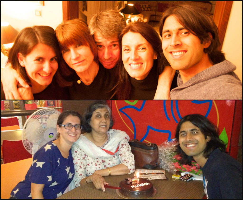 With Family. Above in Portugal and below in India.