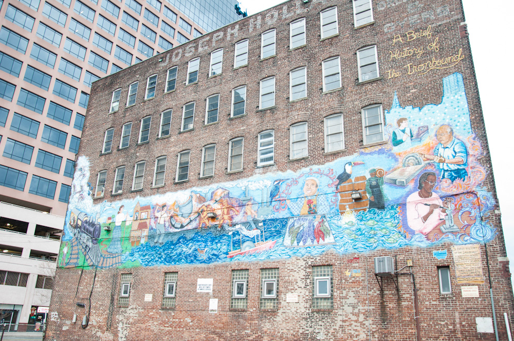 Mural of the history of the Ironbound District
