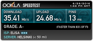 Speed test at Library 10 Helsinki