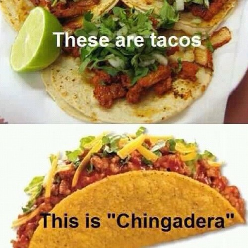Above: real Mexican tacos. Below: bullsh*t!