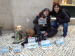 Lazy Beggars in Lisbon, Portugal