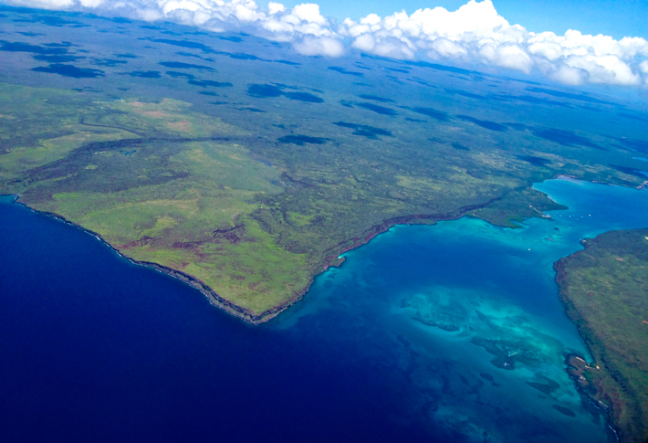 Aerial view Galapagos Islands