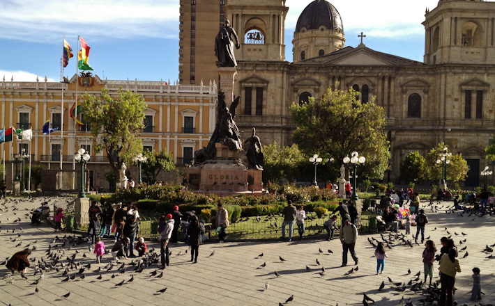 Plaza Murillo in La Paz, Bolivia