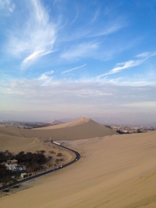 Sand dunes by Huacachina Oasis, Peru