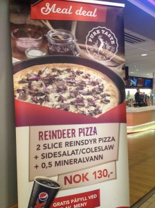 Reindeer Pizza at Tromso Airport