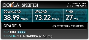 Speed test at Phil's Coffee in Cluj