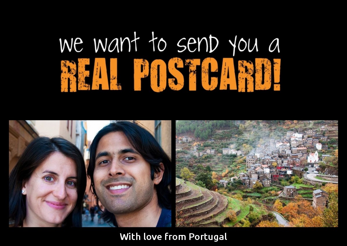 We want to send you a postcard from Portugal!