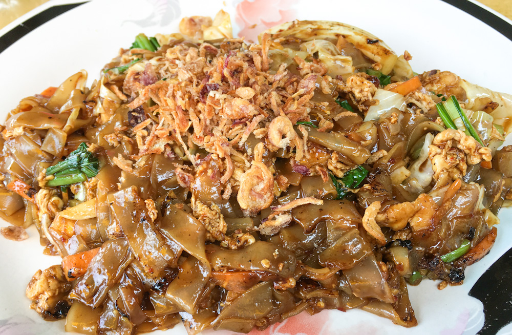 Char Koay Teow at a road side restaurant in Kampung Nelayan