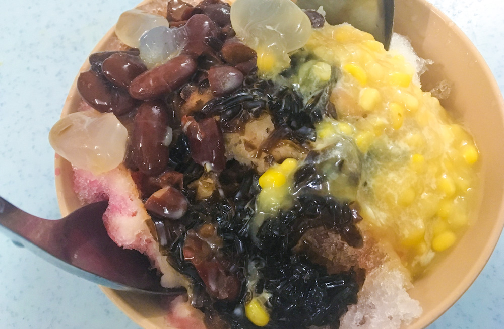 Ice Kacang, shaved ice and beans dessert